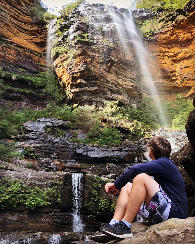 Hiking near Wentworth Falls in the Blue Mountains, New South Wales